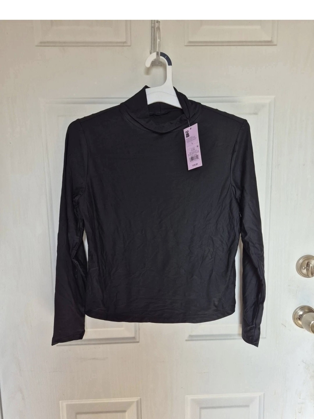 Universal Thread Black Long-Sleeve Mock Neck Top